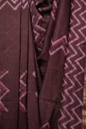 Wine HBP Cotton Silk Saree With Maheshwari Border - SRWCSS1828