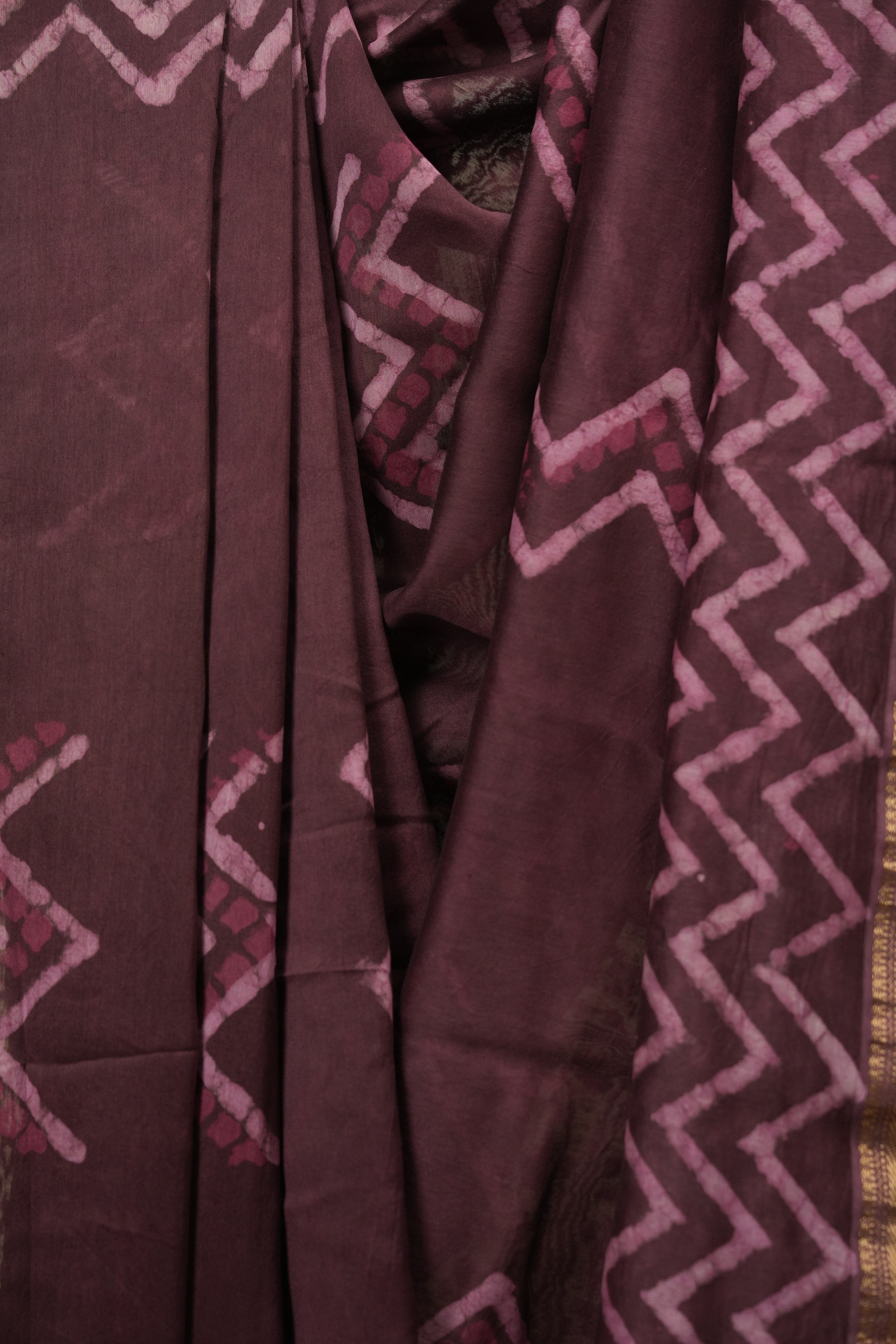 Wine HBP Cotton Silk Saree With Maheshwari Border - SRWCSS1828