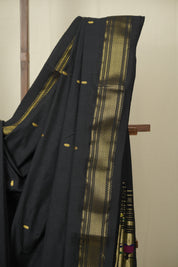 Black Cotton Paithani Saree - SRBCPS804