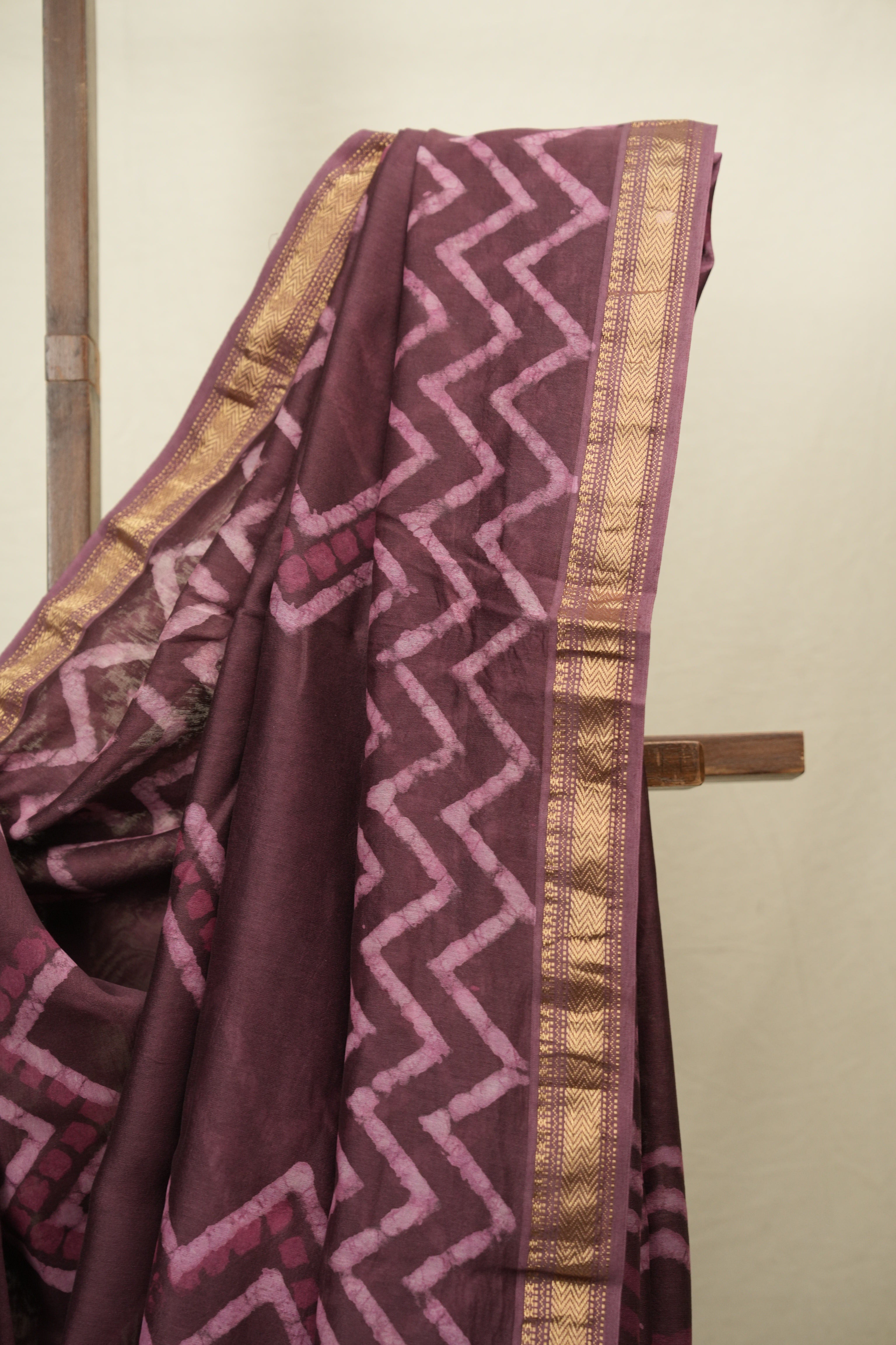 Wine HBP Cotton Silk Saree With Maheshwari Border - SRWCSS1828