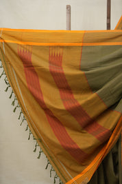 Moss Green  Cotton Ilkal Saree  - SRMGCIS674