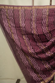 Wine HBP Cotton Silk Saree With Maheshwari Border - SRWCSS1828