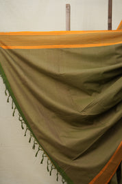 Moss Green  Cotton Ilkal Saree  - SRMGCIS674