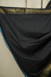Black Cotton Paithani Saree - SRBCPS804
