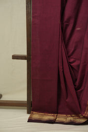 Maroon Cotton Paithani Saree - SRMCPS805