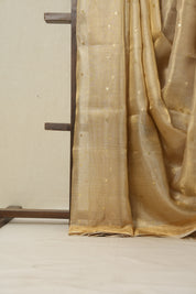 Beige Sequin Tissue Tussar Silk Saree - SRBSTTSS514