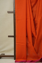 Dark Orange Bengal Cotton Saree - SRDOBCS138