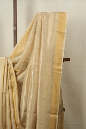 Beige Sequin Tissue Tussar Silk Saree - SRBSTTSS514