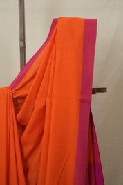 Dark Orange Bengal Cotton Saree - SRDOBCS138