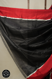 Black Red Border Pattu Chanderi Silk Saree - SRBRBPCSS455