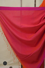 Dark Orange Bengal Cotton Saree - SRDOBCS138