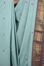 Sea Blue Cotton Paithani Saree - SRSBCPS797