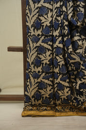 Black - Blue HBP Cotton Silk Saree With Maheshwari Border - SRBCSS1821