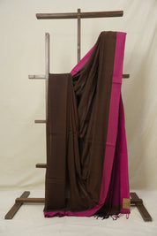 Brown Bengal Cotton Saree - SRBBCS149