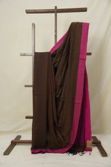 Brown Bengal Cotton Saree - SRBBCS149