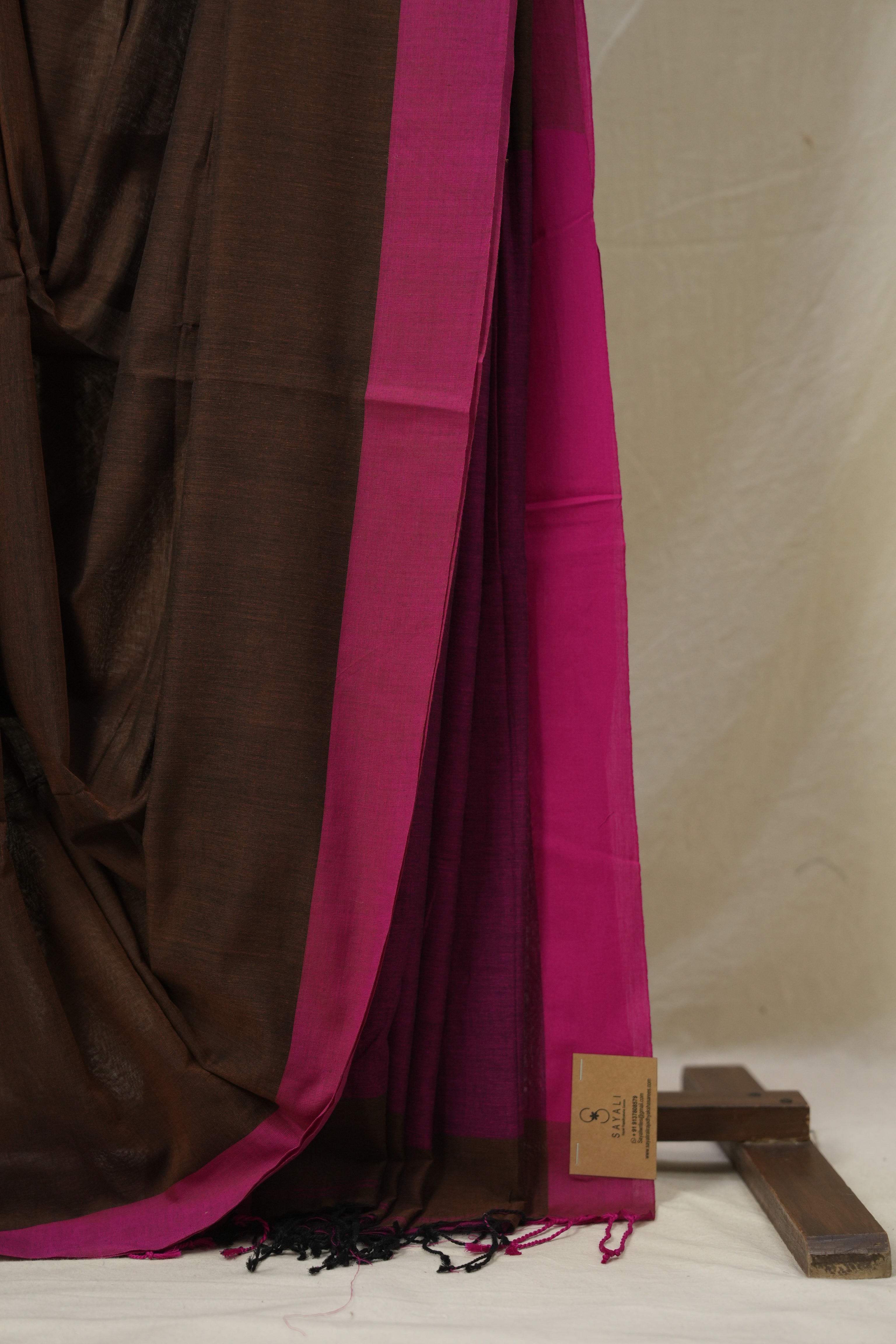 Brown Bengal Cotton Saree - SRBBCS149