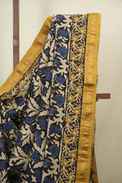 Black - Blue HBP Cotton Silk Saree With Maheshwari Border - SRBCSS1821