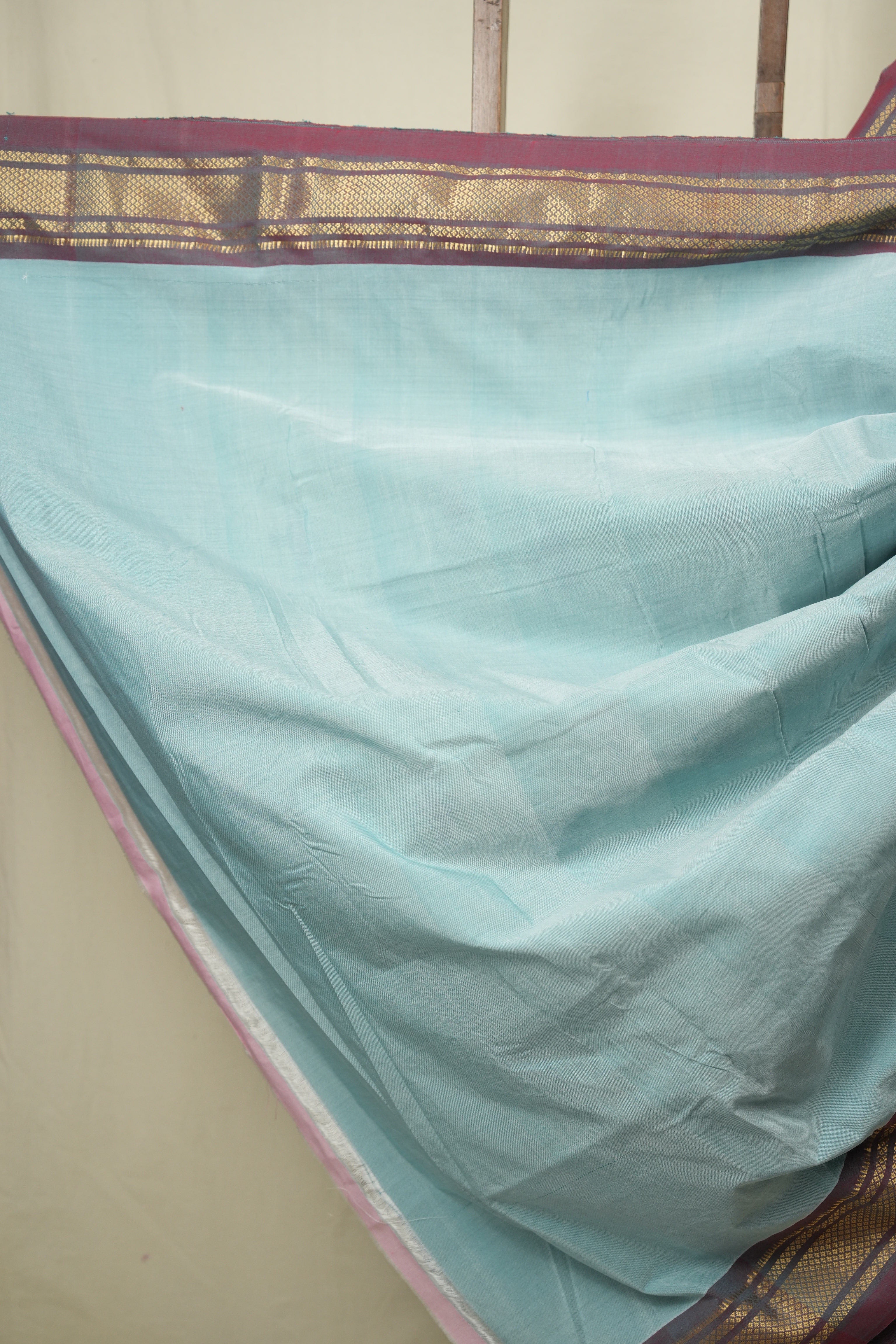 Sea Blue Cotton Paithani Saree - SRSBCPS797