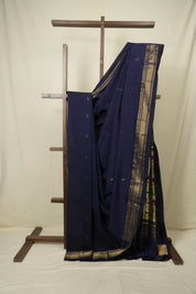 Navy Blue Cotton Paithani Saree - SRNBCPS806
