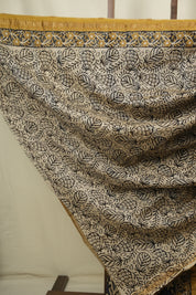 Black - Blue HBP Cotton Silk Saree With Maheshwari Border - SRBCSS1821