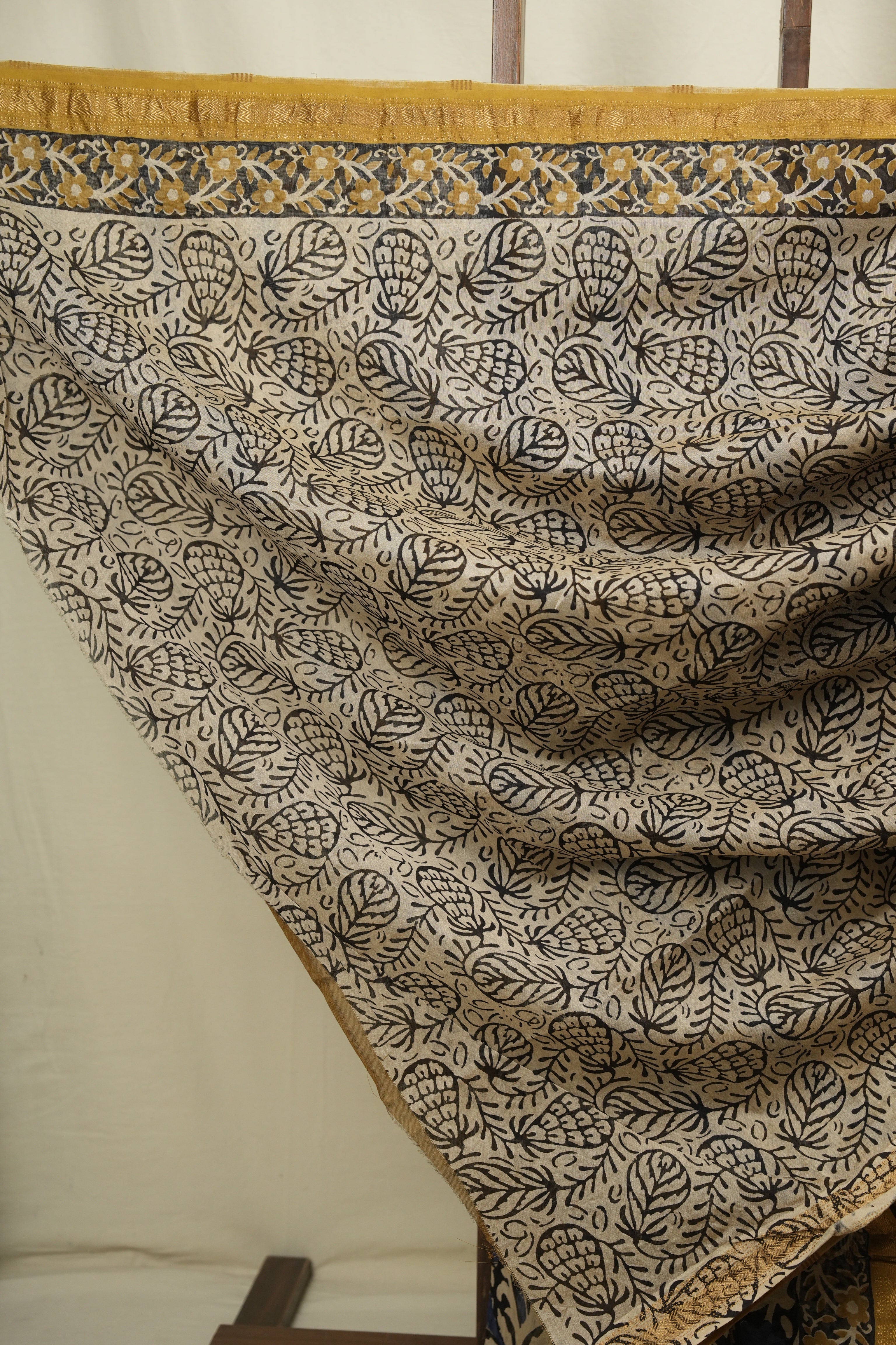 Black - Blue HBP Cotton Silk Saree With Maheshwari Border - SRBCSS1821