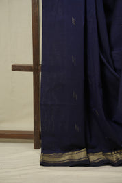 Navy Blue Cotton Paithani Saree - SRNBCPS806