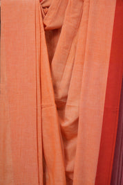Peach Coral Bengal Cotton Saree - SRLPCBCS157