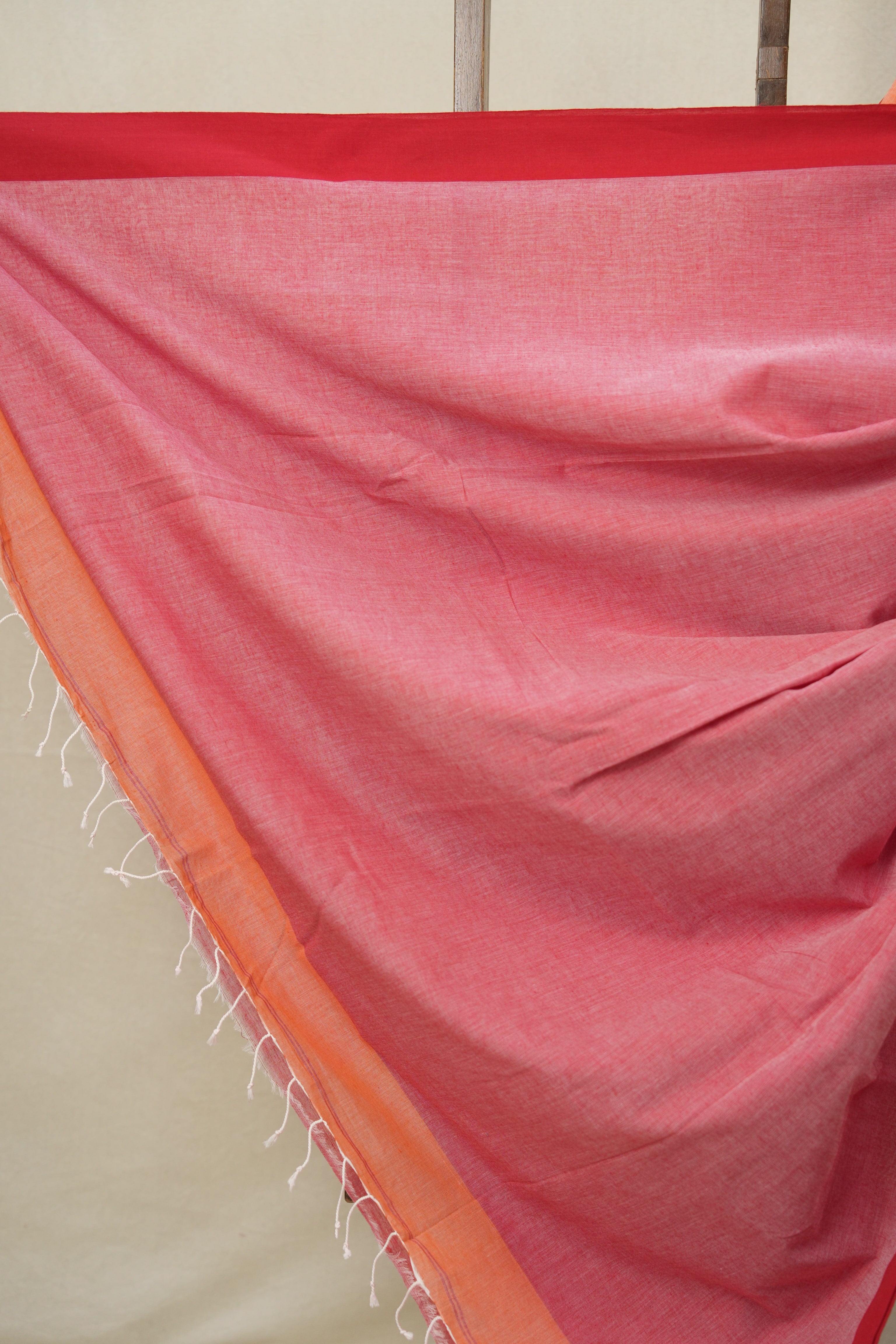 Peach Coral Bengal Cotton Saree - SRLPCBCS157
