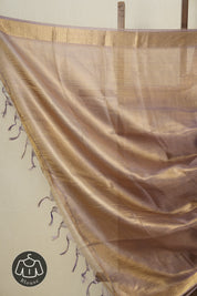 Lilac Gold Tissue Tussar Silk Saree - SRLGTTSS526