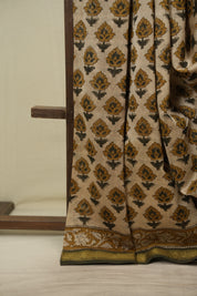 Cream HBP Cotton Silk Saree With Maheshwari Border - SRCCSS1819