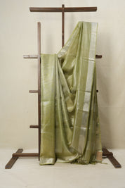 Silver Green Tissue Tussar Silk Saree - SRSGTTSS525