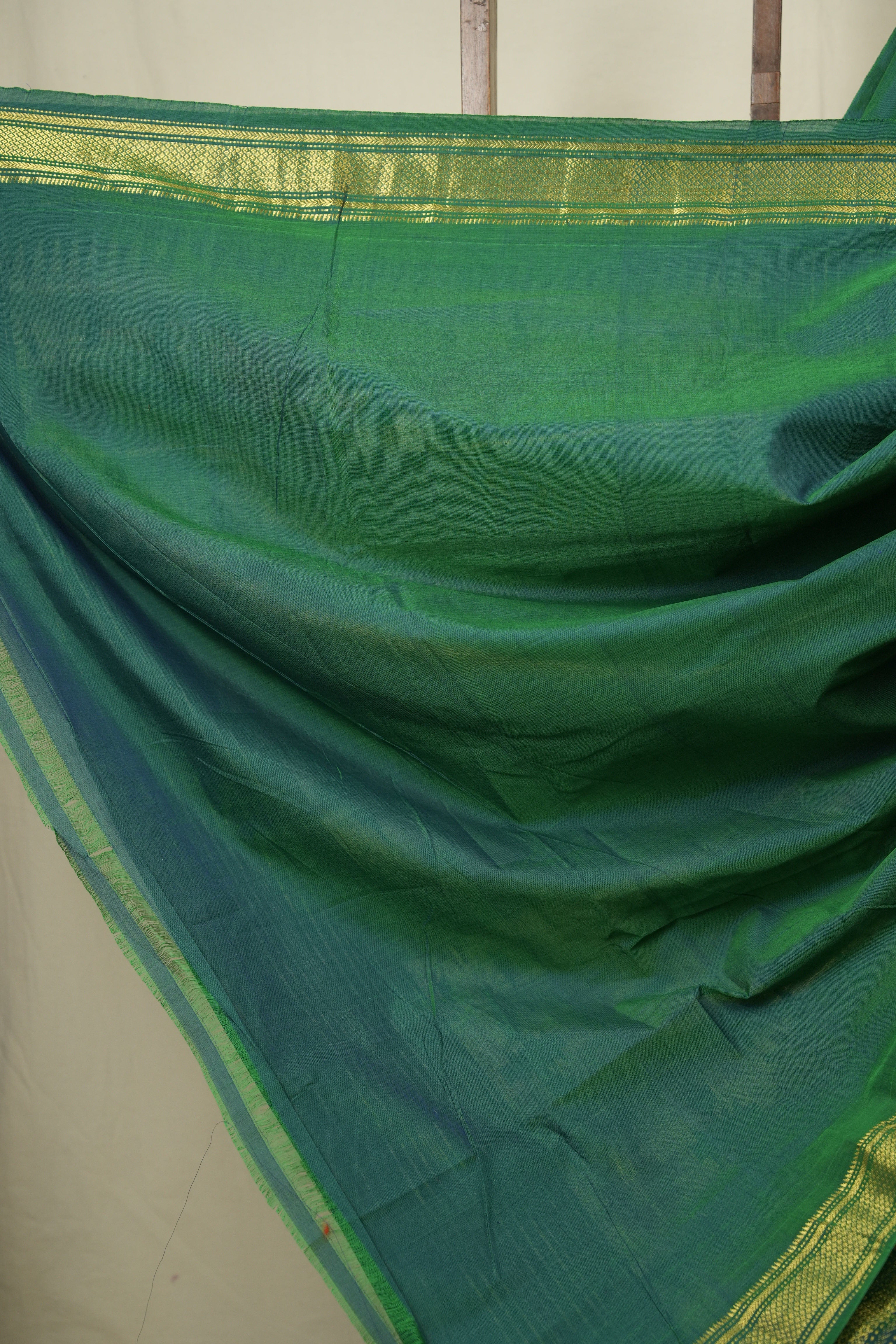 Peacock Green Cotton Paithani Saree - SRPGCPS809