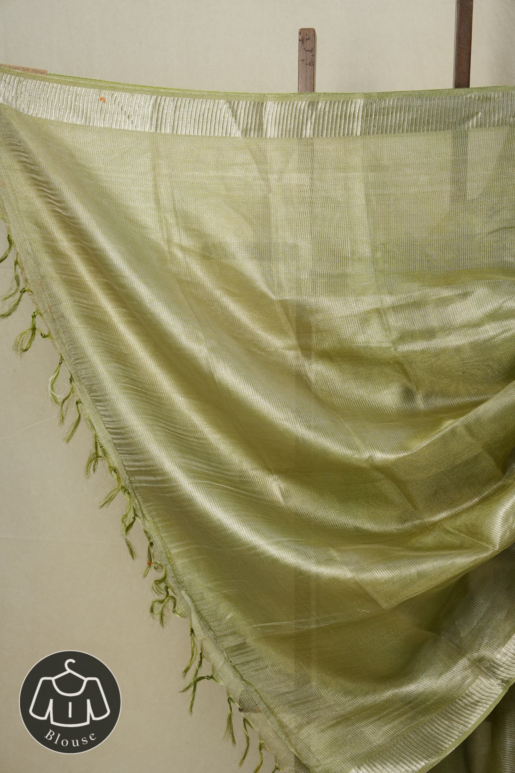 Silver Green Tissue Tussar Silk Saree - SRSGTTSS525