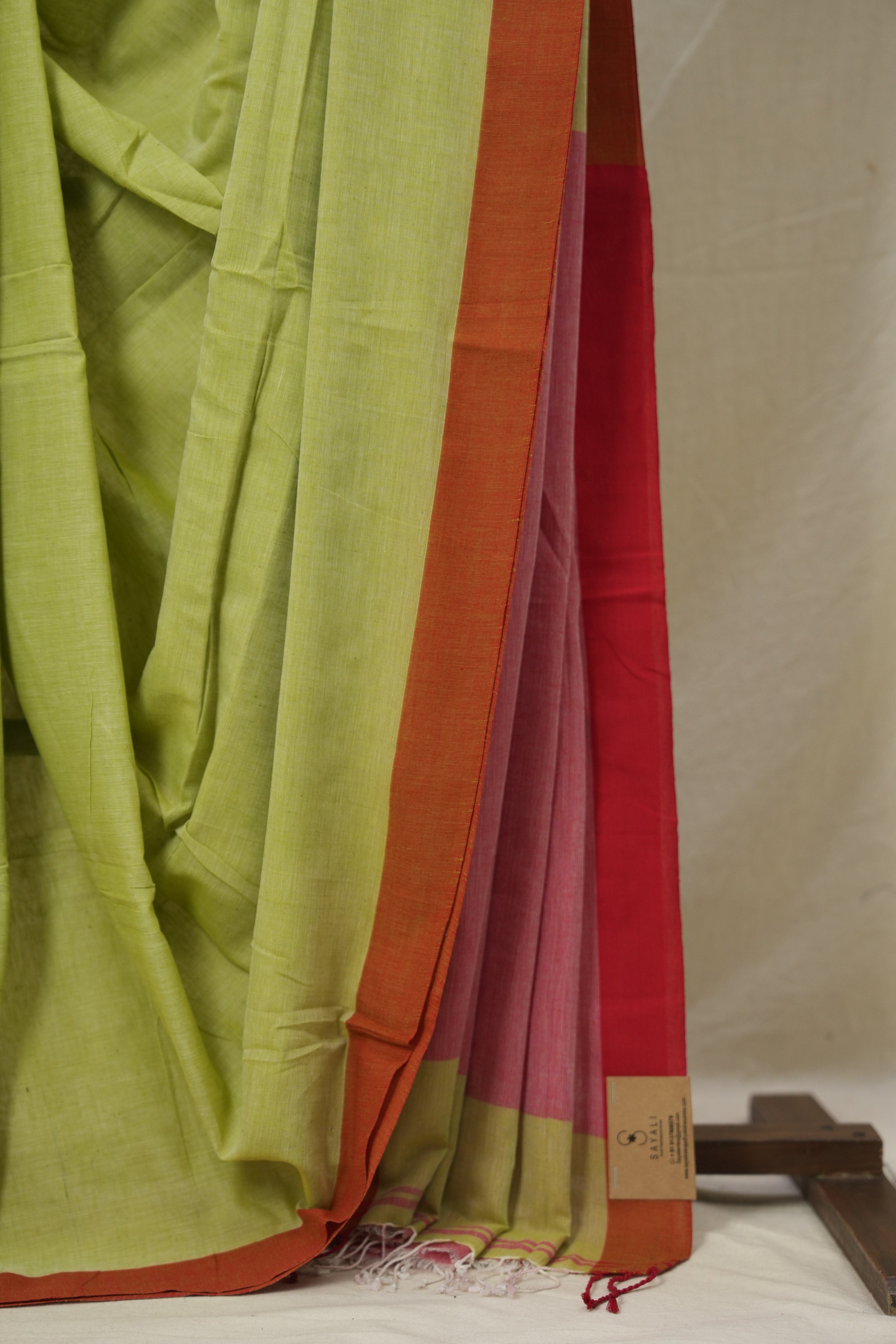 Pistachio Green Bengal Cotton Saree - SRPGBCS155