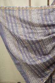 Blue HBP Cotton Silk Saree With Maheshwari Border - SRBCSS1818