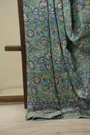 Aqua HBP Cotton Silk Saree With Maheshwari Border - SRWCSS1816