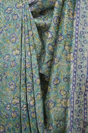 Aqua HBP Cotton Silk Saree With Maheshwari Border - SRWCSS1816