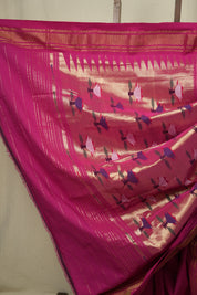 Pink Cotton Paithani Saree - SRPCPS812