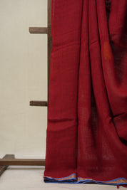 Maroon Linen Jamdani Saree - SRMLJS508