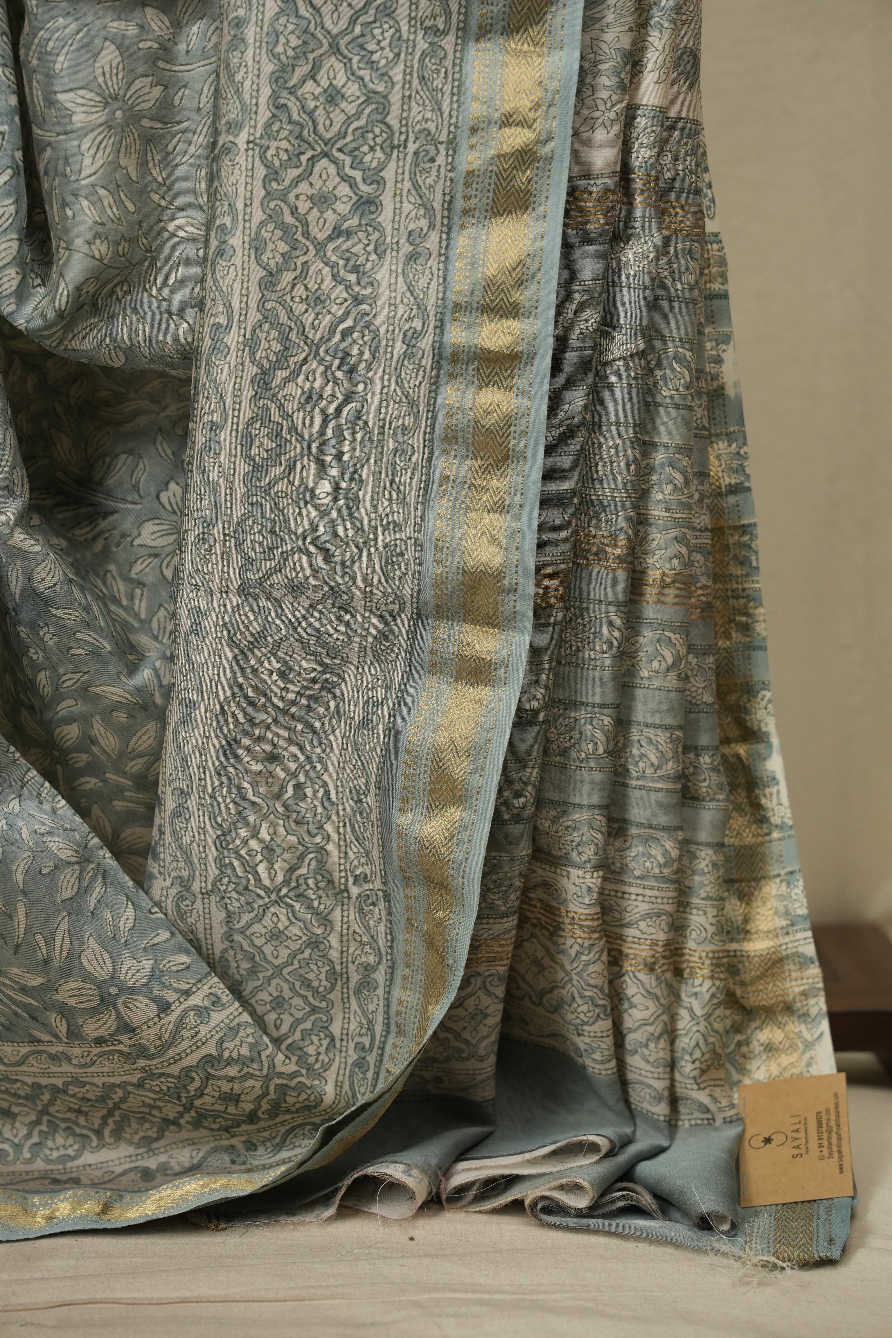 Mint HBP Cotton Silk Saree With Maheshwari Border - SRMCSS1817