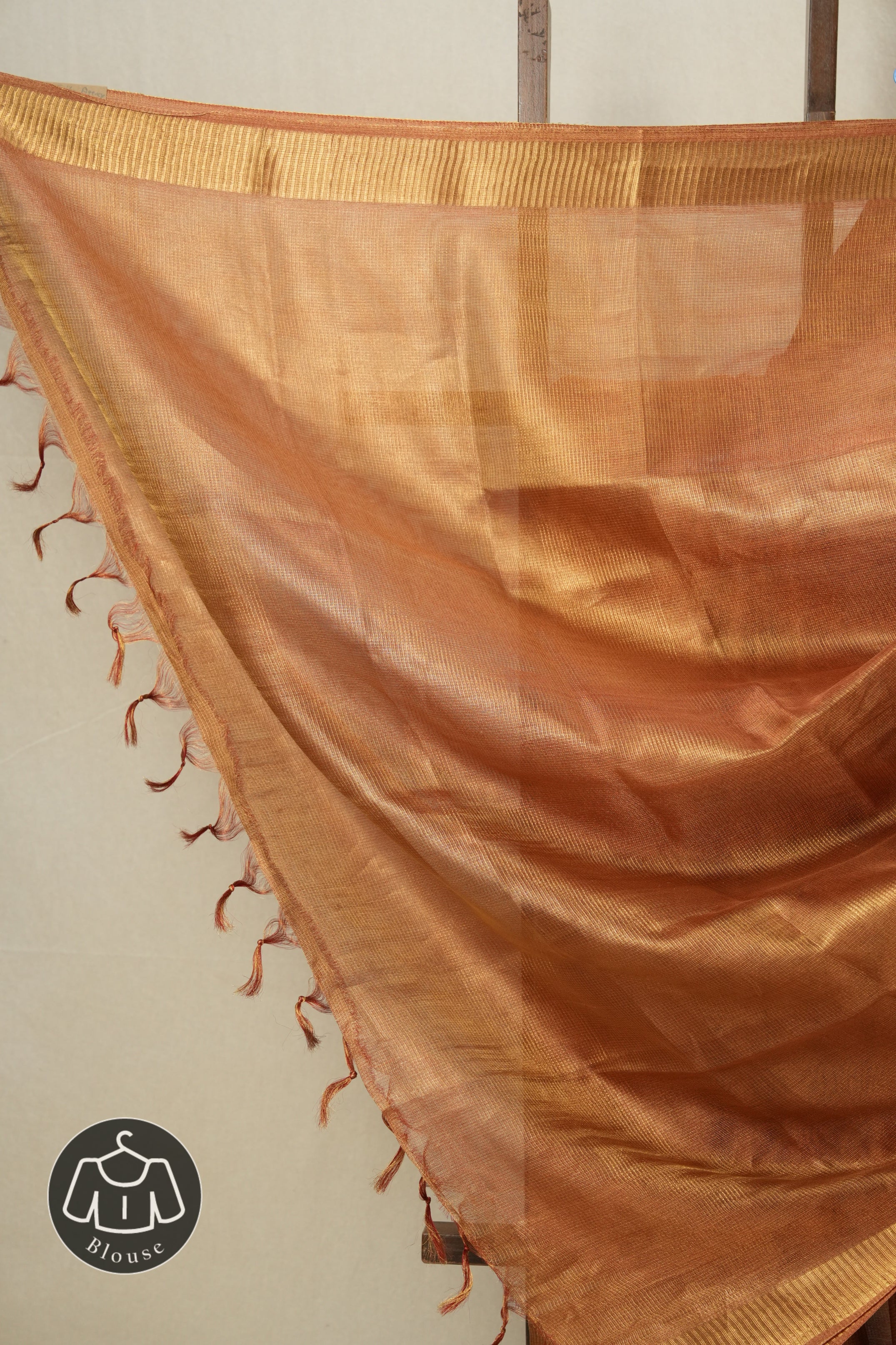 Red Gold Tissue Tussar Silk Saree - SRRGTTSS523