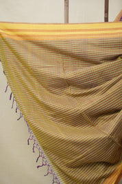 Magenta Checks Cotton Ilkal Saree  - SRMCCIS706