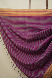 Magenta Checks Cotton Ilkal Saree  - SRMCCIS706