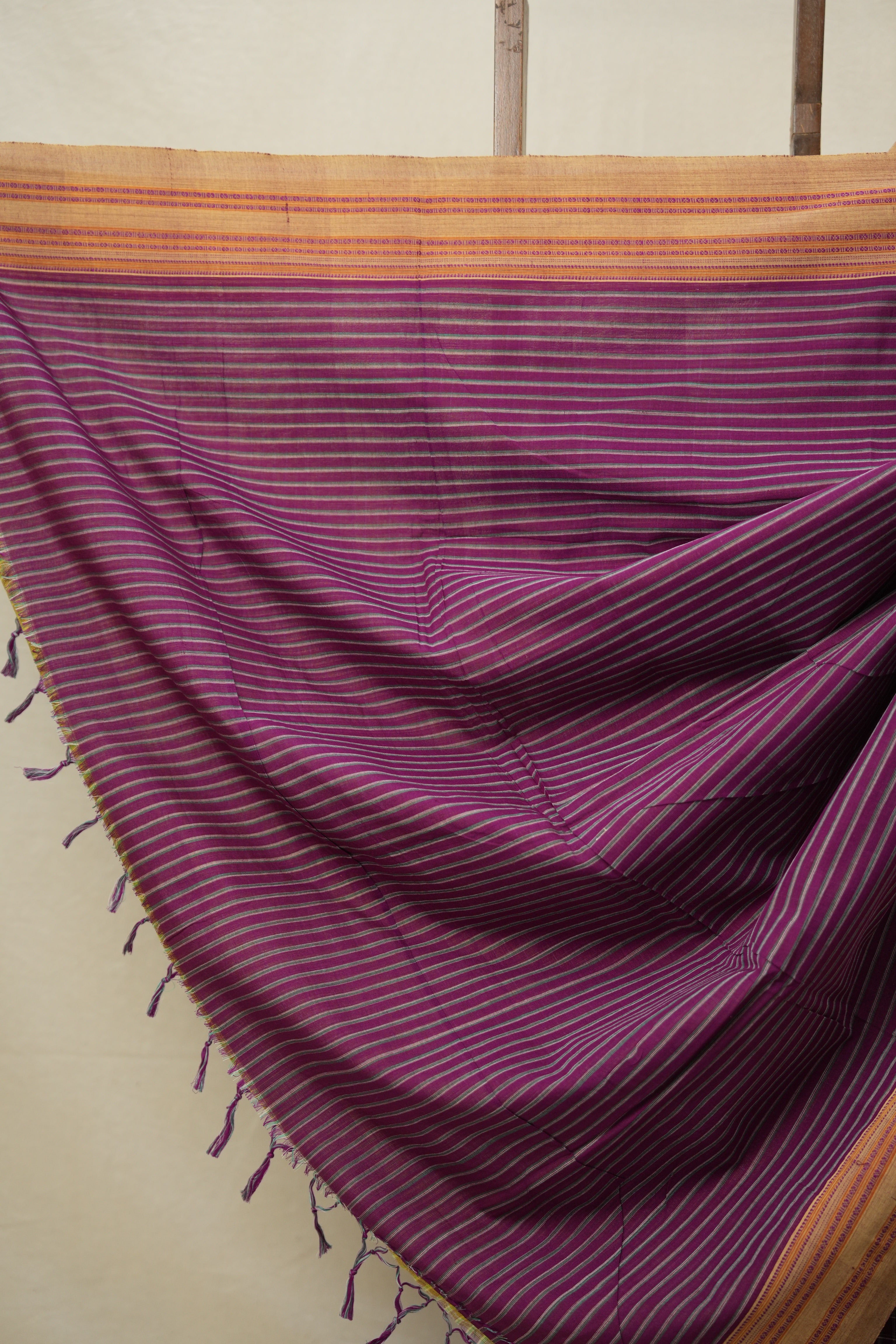 Magenta Checks Cotton Ilkal Saree  - SRMCCIS706