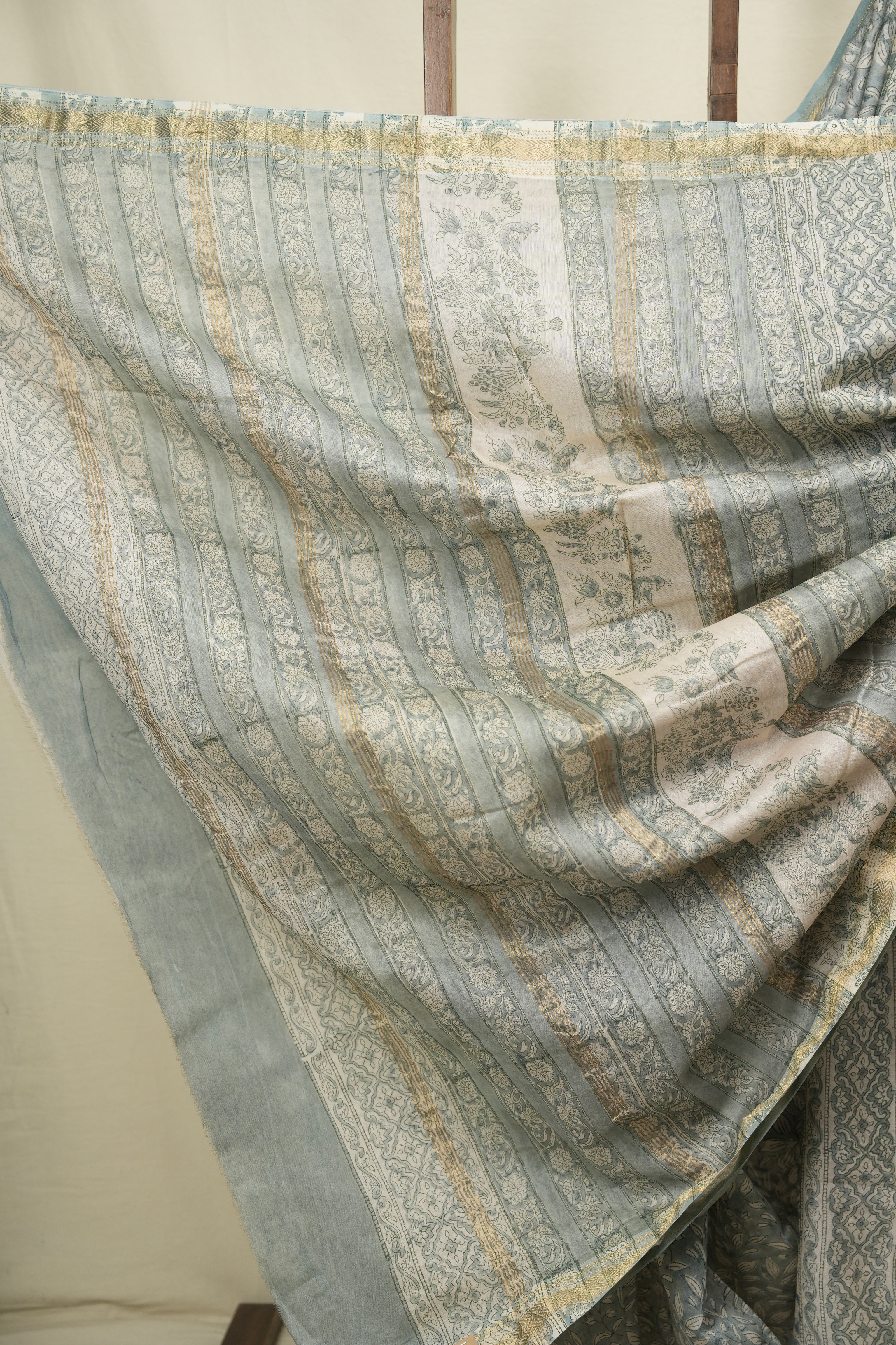 Mint HBP Cotton Silk Saree With Maheshwari Border - SRMCSS1817