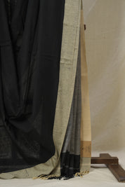 Black Bengal Cotton Saree - SRBBCS144