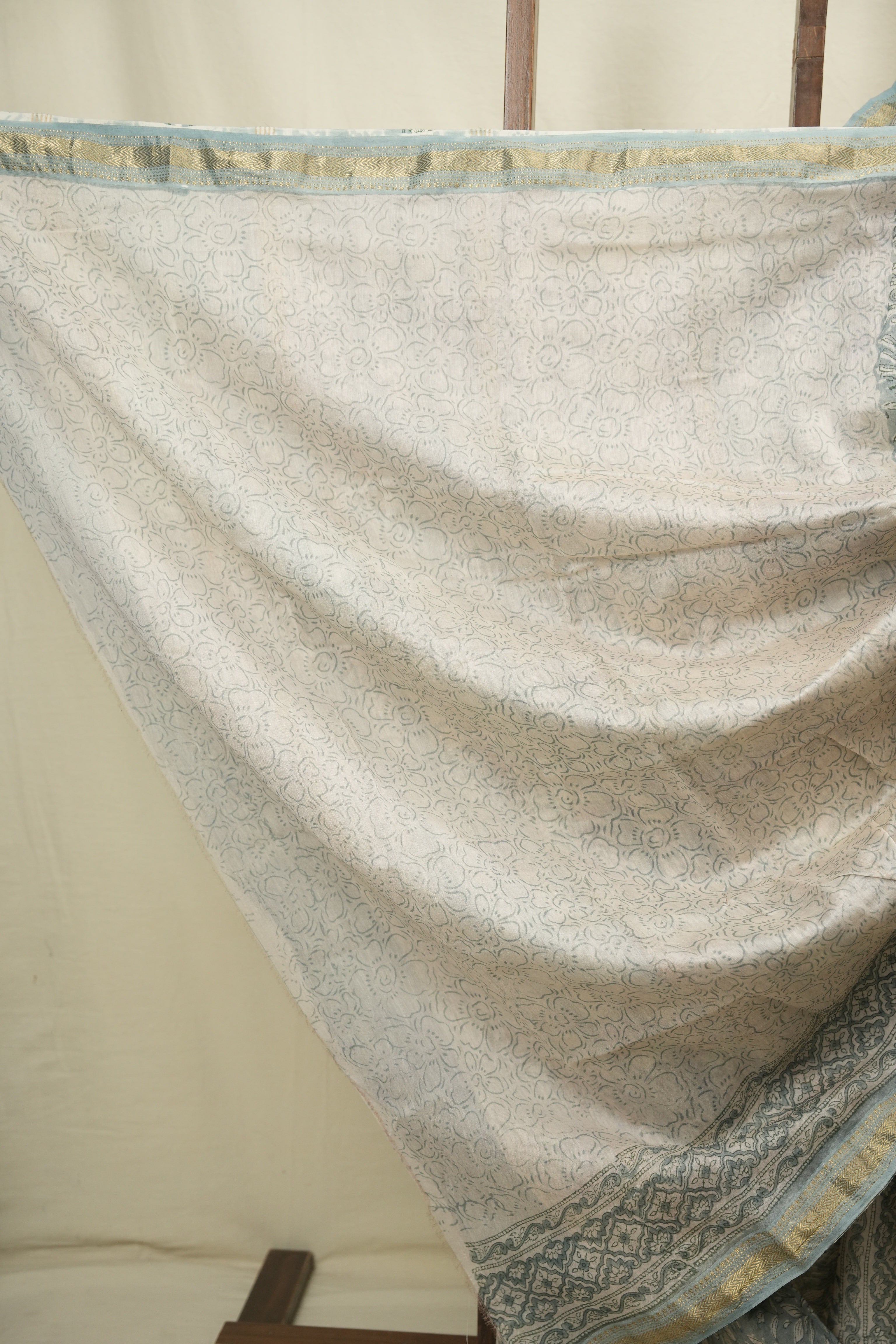 Mint HBP Cotton Silk Saree With Maheshwari Border - SRMCSS1817