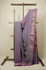 Two Tone Purple Cotton Paithani Saree - SRTTPCPS800