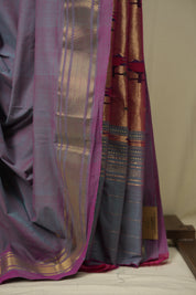 Two Tone Purple Cotton Paithani Saree - SRTTPCPS800
