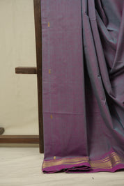 Two Tone Purple Cotton Paithani Saree - SRTTPCPS800